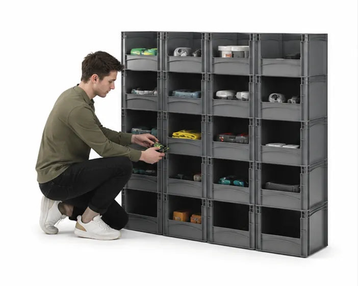 euronorm stapelbak met open voorzijde 100 gerecycled