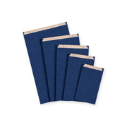 Geschenkzakje gelijnd kraftpapier marineblauw — 5 formaten
