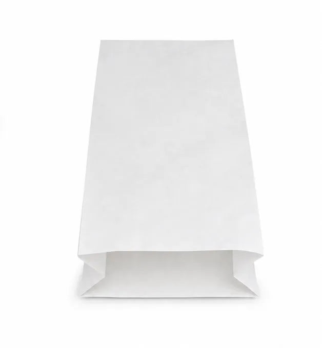 witte papieren zak met zijvouwen